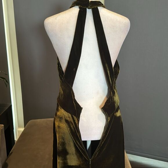 Women’s Halter Neck Full Length Velvet Sleeveless Formal Dress ZipBack Size 6 - Picture 8 of 12